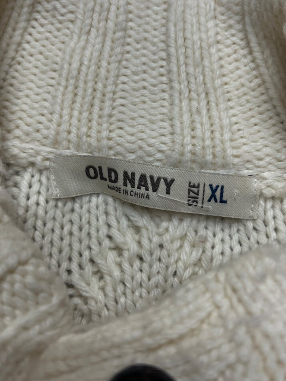 Old Navy Wool Blend Cable Knit Long Sleeve Fisherman Pullover Sweater XL Vintage - Picture 5 of 10